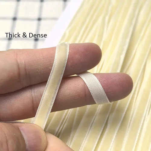 Vista 3 de Chenkou Craft Cinta de Terciopelo Beige 25 Yardas 1/4" Lotes a Granel (Beige, 1/4"(6mm))