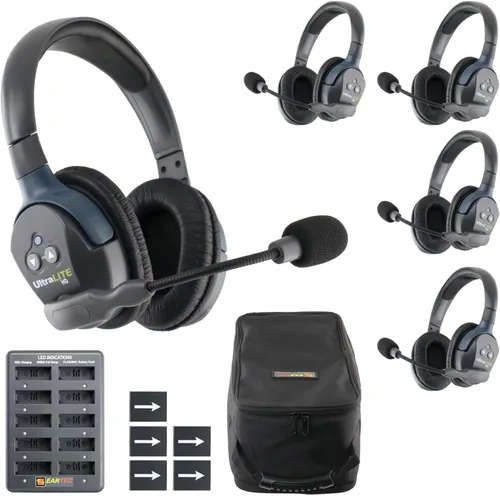 Vista 7 de EARTEC UL2D Ultralite HD Sistema de auriculares de intercomunicación inalámbrico, comunicación dúplex completo para 2 personas, oreja dual, alcance