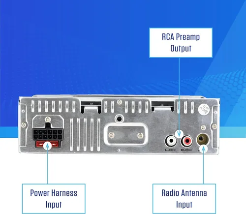 Vista 9 de Jensen JCR311 Estéreo de coche con pantalla LCD de 10 caracteres DIN único con reproductor de CD Llamadas manos libres Bluetooth y transmisión