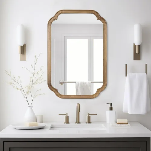 Vista 18 de Espejos de Baño de Madera para Montar en la Pared, 16" x 20" Marco de Madera Rústica Espejos de Pared Decorativos para Sala de Estar o Dormitorio