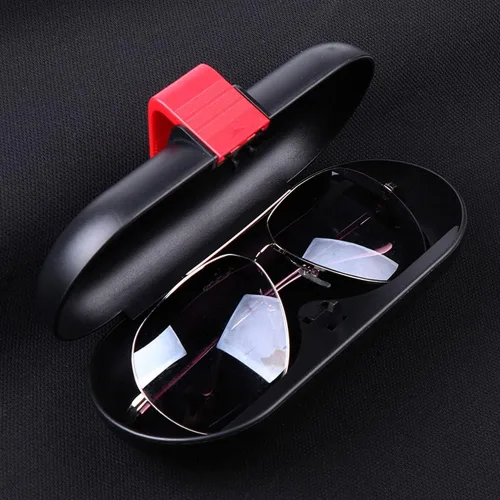 Vista 2 de Para Mini Cooper Universal Multifunción Car Interior Sun Visor Gafas Caso Almacenamiento Bill Clip Eyewear Hard Shell Box Holder Organizador