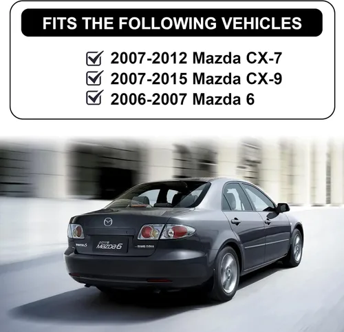 Vista 5 de Perilla de llave de encendido Compatible con botón de presión y giro para Mazda CX-9 2007-2015, Mazda 6 2006-2007, CX7 2007-2011 Reemplaza