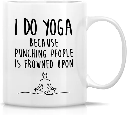 Vista 14 de Retreez Taza divertida – Namaste Namastay Home with My Dog Dogs Lover Meditación Yoga 11 Oz Tazas de café de cerámica – Divertido, sarcasmo