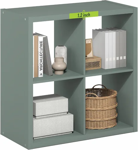 Vista 20 de Furinno Estantería para cubículos, estantería apilable, organizador de almacenamiento en cubos con parte trasera abierta, extragruesa, 15.8 x 15.8 x