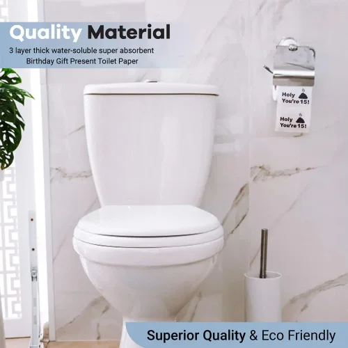 Vista 3 de Papel higiénico para decoración de cumpleaños número 15 para niños y niñas, diseño divertido, gran regalo divertido de broma, ecológico, ultra suave