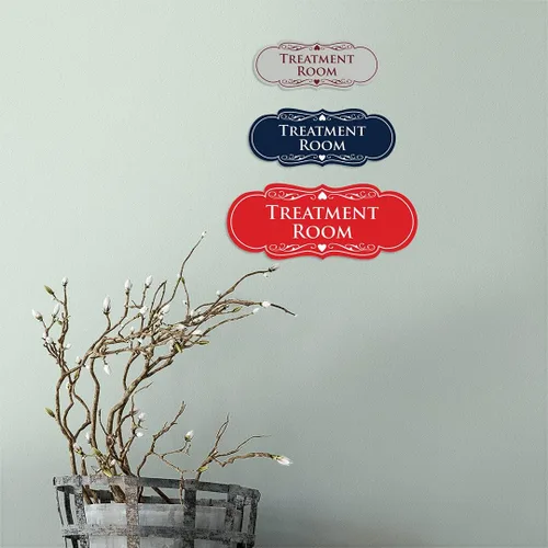 Vista 5 de Signs ByLITA Señal de sala de tratamiento de diseñador (negro) - Pequeño
