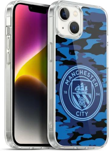 Vista 81 de Head Case Designs Funda de gel con licencia oficial del Manchester City Man City FC Blue Moon Badge Camou [protección de grado militar] compatible