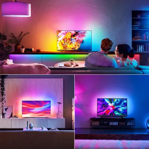 Vista 7 de iNextStation Tira de Luces LED de Neón de 6.56 pies, Luces de Cuerda LED RGB de Neón con IC Inteligente con Aplicación, Control Remoto