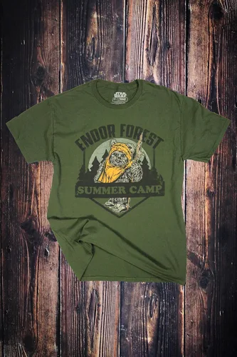Vista 2 de STAR WARS Endor Forest Summer Camp Ewok - Camiseta divertida para adultos para hombres y mujeres
