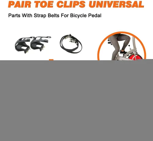 Vista 9 de EKDJKK 1 par de pedales de bicicleta con clip para los dedos del pie y correa, jaulas de clips para dedos de bicicleta, cubierta de pie de pedal