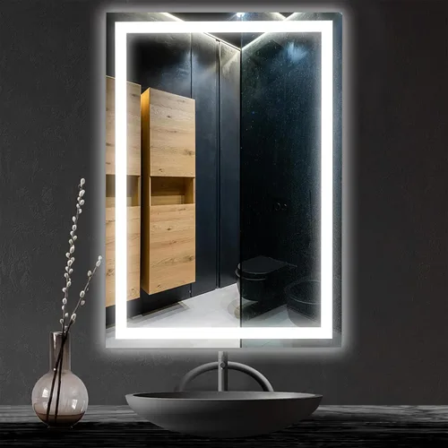 Vista 24 de Espejo LED de longitud completa de 19 x 59 pulgadas para baño con 3 modos de color, atenuador táctil, tocador iluminado de pie o montaje en pared