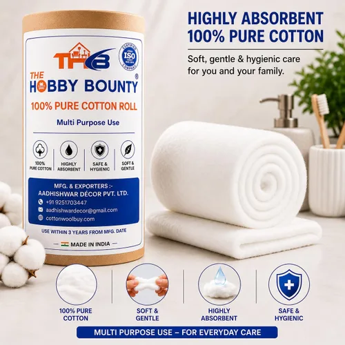 Vista 3 de Rollo de algodón puro absorbente de 2.205 libras de lana enrollada, multiusos, uso suave para sala de primeros auxilios quirúrgicos, removedor