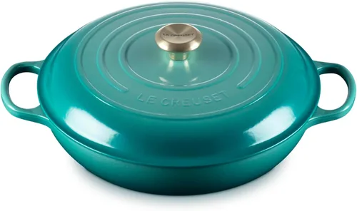 Vista 37 de Le Creuset Signature - Sartén de hierro fundido esmaltada con mango de hierro, 3,5 qt., alcachofa