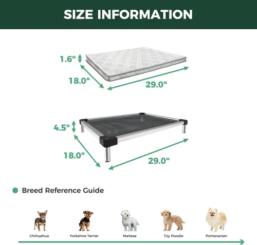 Vista 6 de FXW TitanNest Cama Elevada para Perros a Prueba de Masticación, Catre Elevado para Uso en Interiores/Exteriores/Camping, Cama Refrescante