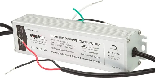 Vista 3 de Fuente de alimentación de atenuación LED de 60 W, salida de 12 V CC, entrada de CA de 120 V, impermeable IP67, certificado UL/cUL, CE, RoHS, Clase 2