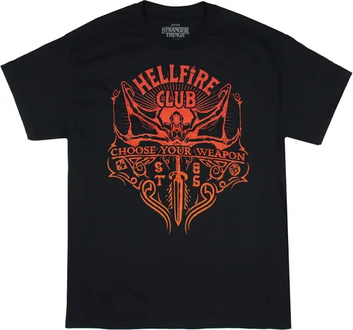 Vista 4 de Mad Engine Strangers Things - Camiseta para hombre con diseño de Hellfire Club Choose Your Weapon