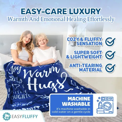 Vista 5 de EasyFluffy Manta de Recuperación para Hombres y Mujeres - Manta Curativa Súper Suave con Palabras Inspiradoras - Regalos de Pronta Recuperación