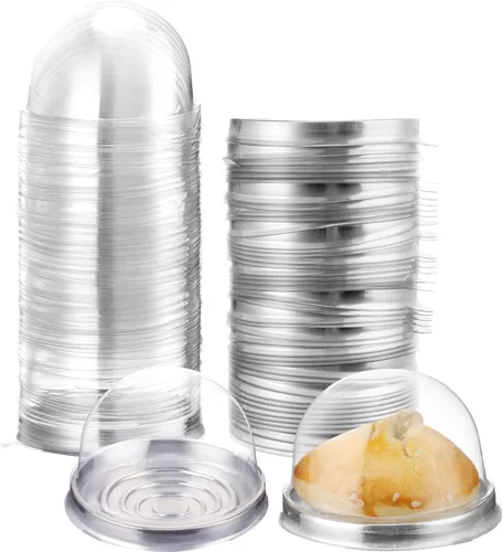 Vista 13 de Patelai Mini recipiente de plástico transparente para magdalenas, mini caja para magdalenas, cúpula para magdalenas, caja de un solo recipiente