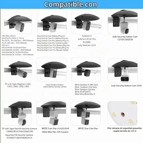 Vista 2 de Funda de seguridad 2 en 1 para cámara de seguridad y lluvia con montaje ajustable, compatible con Ring Spotlight Cam, Blink, Arlo, Wyze, Eufy