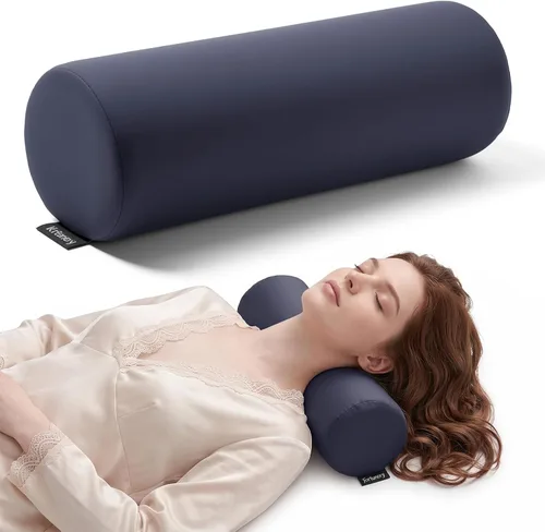 Vista 11 de Almohada cervical en rollo cervical para aliviar el dolor de cuello, almohada de espuma viscoelástica para cama, almohadas de cuello redondo