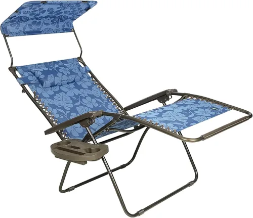 Vista 2 de Bliss Hammocks Silla de salón XL Zero Gravity, flor azul, 30 pulgadas de Azul Flores