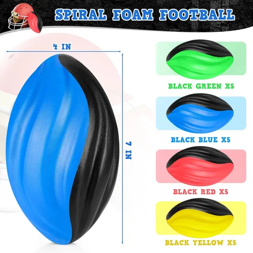 Vista 3 de Jerify Paquete de 20 minibalones de fútbol a granel de 7 pulgadas, de espuma en espiral, suaves, para juegos en interiores y exteriores, suministros