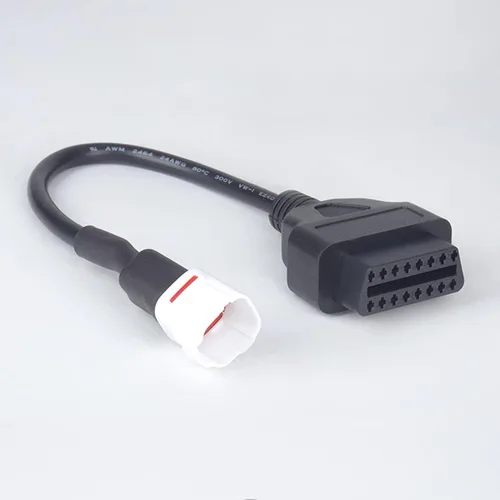 Vista 8 de Cable adaptador OBD2, escáner de diagnóstico para motocicleta, adaptador de diagnóstico OBD de 4 pines a lector de código de falla OBD2, escáner