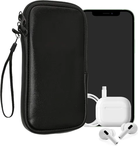 Vista 14 de kwmobile Bolsa de neopreno para teléfono tamaño XXS - 3/3,5 pulgadas - Mini bolsa universal para celular con cremallera, correa para la muñeca