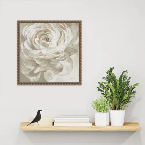 Vista 6 de Amanti Art Lienzo enmarcado para pared, 16 x 16 pulgadas, rosa neutra de Danhui Nai, lienzo enmarcado para pared, obras de arte de flores