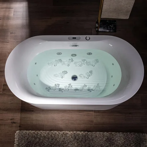 Vista 4 de WOODBRIDGE 59" × 31-1/2" Hidromasaje compacto y aire, bañera de remojo climatizada Whirlpool & Air Bubble Jets (16 Jets), Adjustable Air Blower