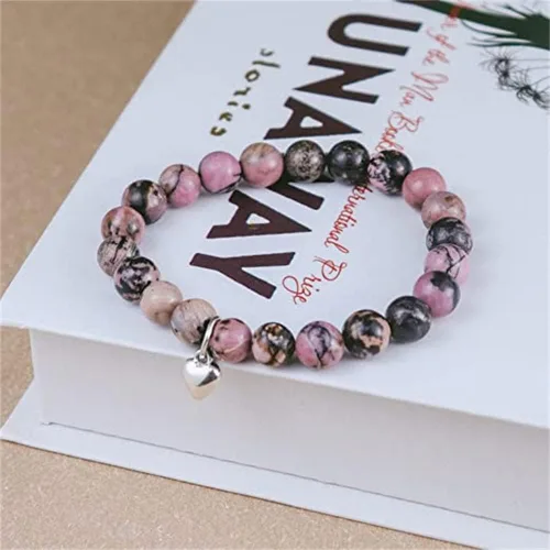 Vista 3 de LIU JUN Get Well Soon Gifts -Natural Stone Healing Relaxation Bracelets,8mm Anti-Anxiety Crystal Stone Yoga Beads, Stress Relief Stretch Bracelets