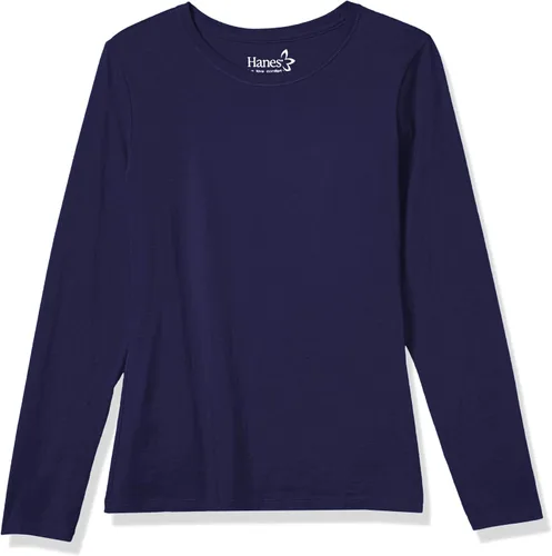 Vista 8 de Hanes - Camiseta ligera de 100 algodón de manga larga para mujer de la gama Originals