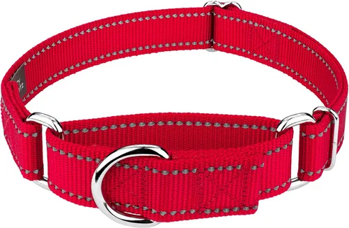 Vista 12 de Country Brook Petz - Vibrante selección de 8 colores - Collar de perro Martingala de nailon reflectante (pequeño, 3/4 pulgadas, negro)