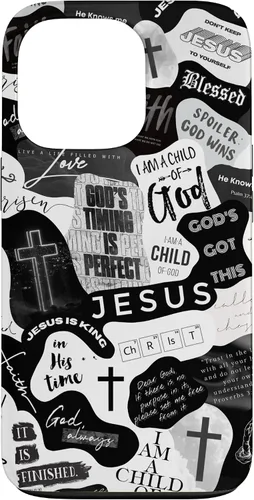 Vista 10 de Funda estética para iPhone 16 con versículos bíblicos cristianos, frases positivas