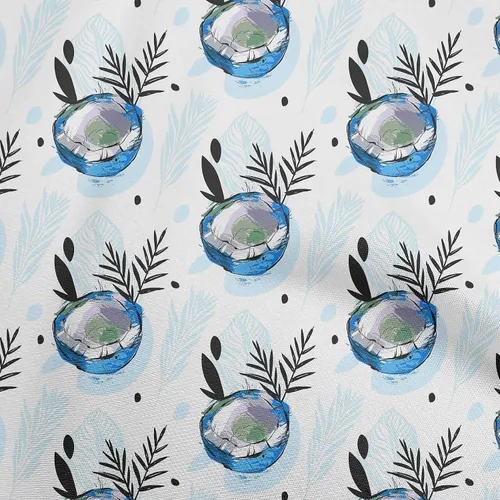 Vista 11 de oneOone Cotton Flex Brown Fabric Tropical Sewing Material Print Fabric By The Yard 40 Inch Wide-5K