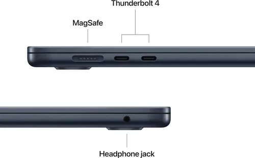 Vista 4 de Apple MacBook Air 2025 con chip Apple M4 (15 pulgadas, 16 GB de Memoria Unificada, 256 GB SSD de almacenamiento) (QWERTY inglés) Negro medianoche