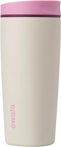 Vista 40 de Owala SmoothSip Slider - Vaso de café aislado de acero inoxidable, reutilizable, taza de café helado, taza de viaje para café caliente, sin BPA, 12