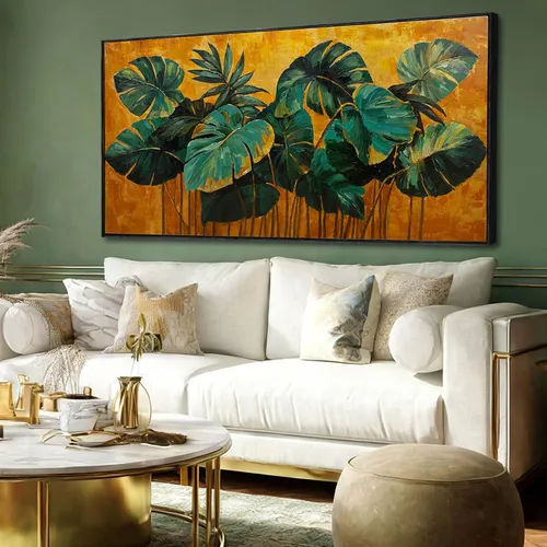 Vista 21 de Arte de pared blanco texturizado, arte abstracto gris, imágenes modernas enmarcadas grandes, pintura al óleo de paisaje ondulado, 24 x 48 pulgadas