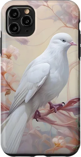 Vista 13 de Funda para iPhone 12 Pro Max Dove of Peace White Dove Pink Floral