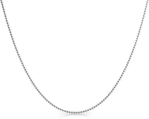 Vista 3 de Bling Jewelry Collar de cadena de bolas de plata esterlina 925 calibre 150 fuerte para hombres de 16, 18, 20, 24 pulgadas, sin níquel, fabricado