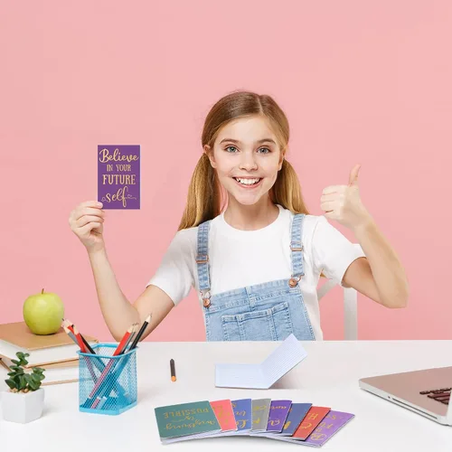 Vista 6 de Zonon 48 cuadernos coloridos divertidos, diarios motivacionales, blocs de notas inspiradores, cuadernos de bolsillo pequeño para niños, profesores
