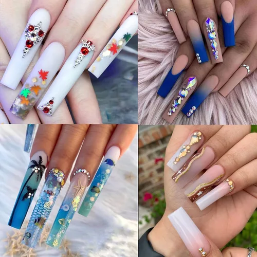 Vista 6 de UNA GELLA Kit de extensión de uñas de gel con puntas de uñas de gel suave, puntas de uñas de almendra, 504 piezas con pegamento de uñas de gel