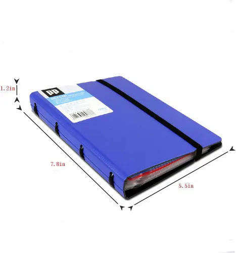 Vista 7 de LI-GELISI Soporte para tarjetas de presentación con capacidad para 180 tarjetas, tarjetero con 5 pestañas de color (negro)