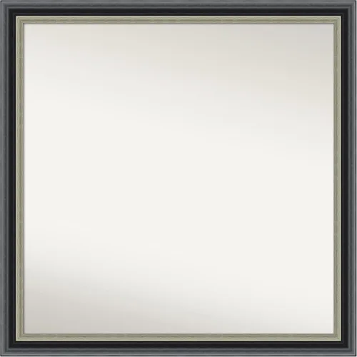 Vista 146 de Amanti Art Espejo de baño negro para sobre el fregadero, 23 x 23 pulgadas, espejo cuadrado negro Ashton, marco de madera tradicional mediano, se