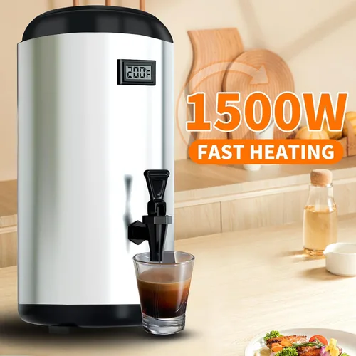 Vista 3 de Dispensador de bebidas con dispensador de bebidas aislado con calefacción, dispensador de bebidas de calefacción eléctrica, urna de agua caliente