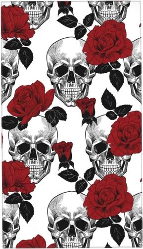 Vista 11 de VARUN Toallas largas de mano con flores moradas con hojas verdes, toalla ultra suave, sin costuras, patrón floral, pintura artística, toallas