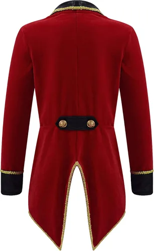 Vista 2 de Loodgao Disfraz de príncipe medieval steampunk, chaqueta de esmoquin gótico, abrigo para festivales de Halloween