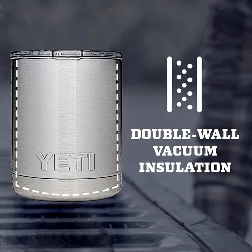 Vista 4 de Yeti Rambler Vaso corto de 10 onzas con aislamiento térmico al vacío, de acero inoxidable, con tapa MagSlider Rosa arenisca.