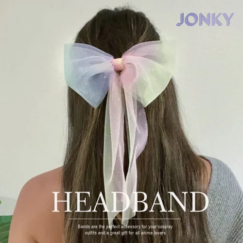 Vista 7 de JONKY Lazos de pelo iluminados para Nochevieja, lazos de cumpleaños LED, accesorios de neón brillantes para mujer