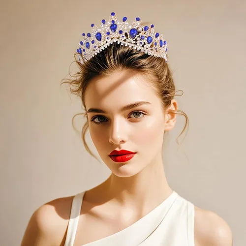 Vista 2 de Kamirola - Corona de reina y tiara corona de princesa para mujeres y niñas, diademas de cristal para novias, disfraces góticos de Halloween